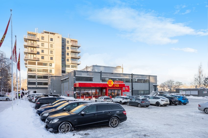 Dagligvarehandelen kan blant annet gjøres på Extra, som ligger i byggets bakkeplan, på Haugerud senter Galleribilde