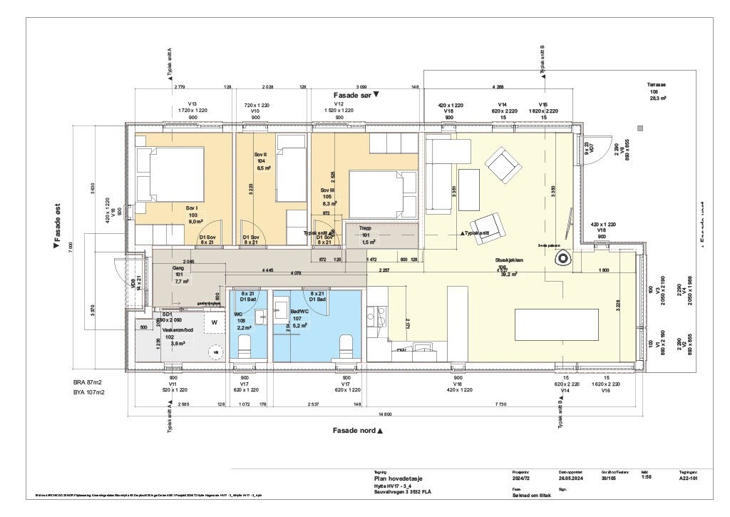 Plantegning hovedetasje Galleribilde