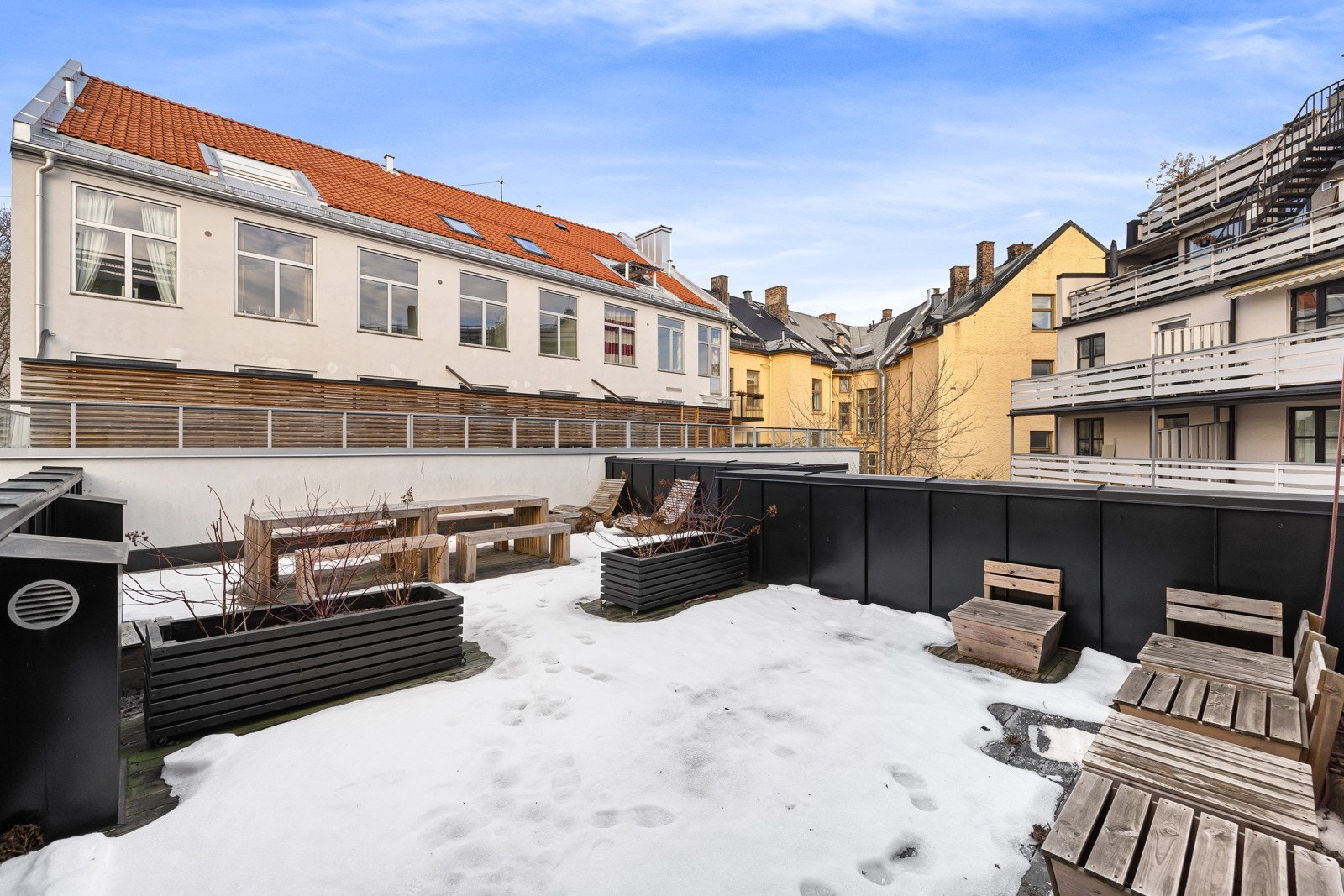 Felles takterrasse i 4. etasje. Galleribilde