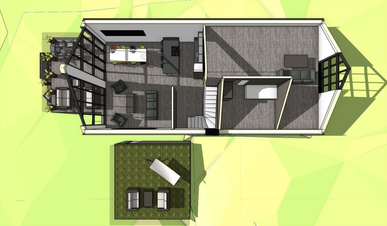 Illustrasjon av planløsning 1.etasje+loft iht. gitt rammetillatelse. Galleribilde