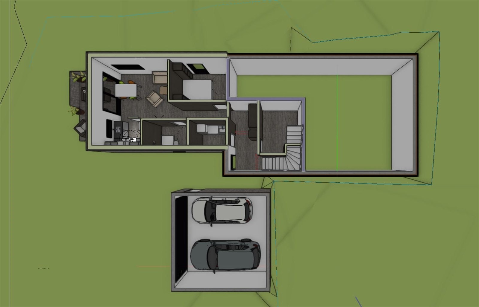 Illustrasjon av planløsning underetasje iht. gitt rammetillatelse. Galleribilde