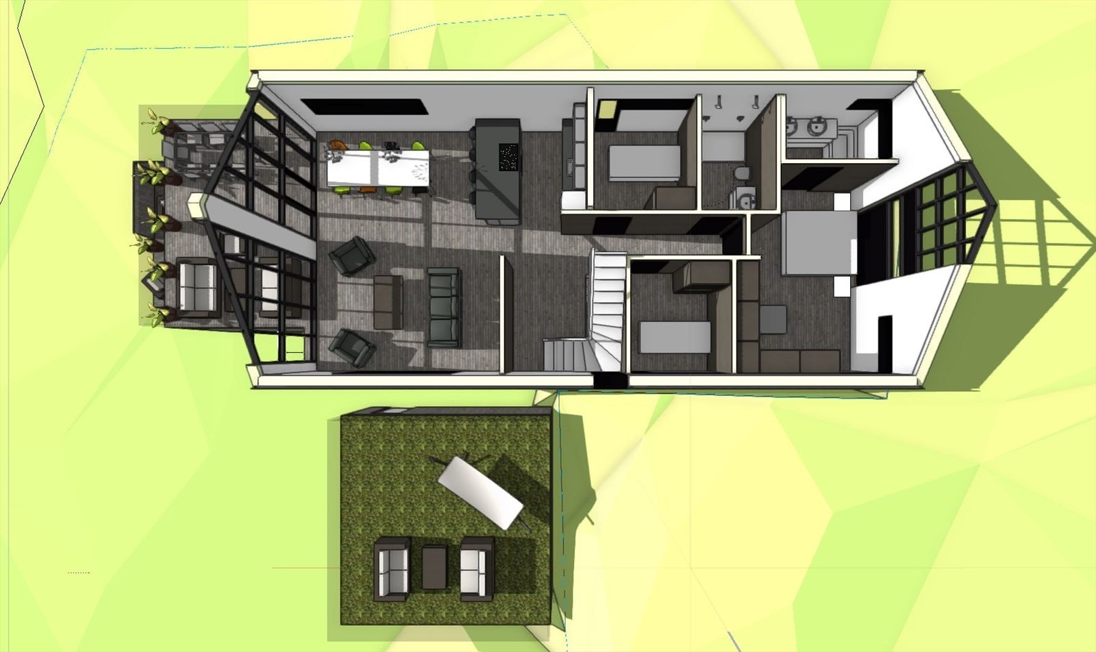 Illustrasjon av planløsning 1.etasje iht. gitt rammetillatelse. Galleribilde