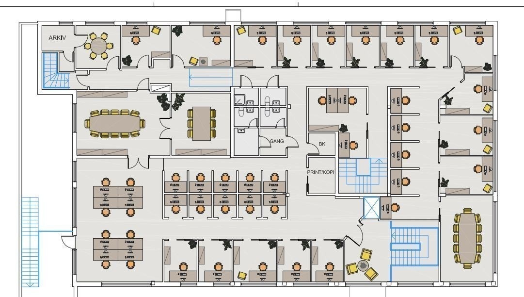 Dagens planløsning 2.etg Galleribilde