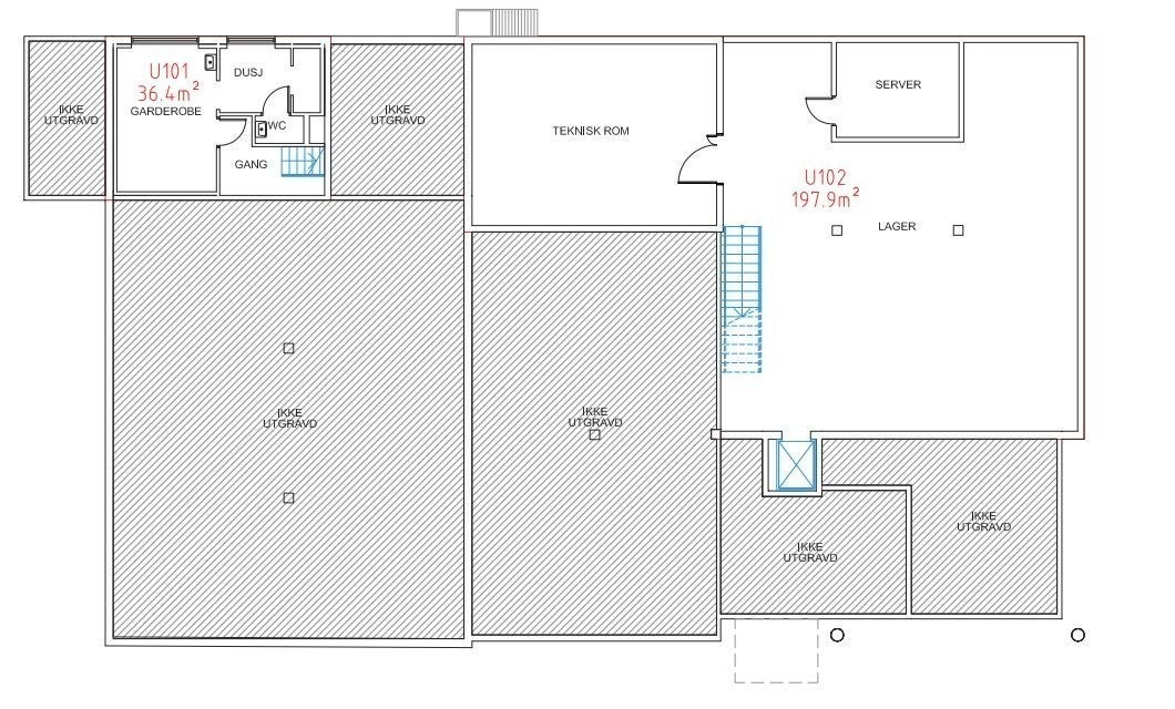 Dagens planløsning underetasje Galleribilde