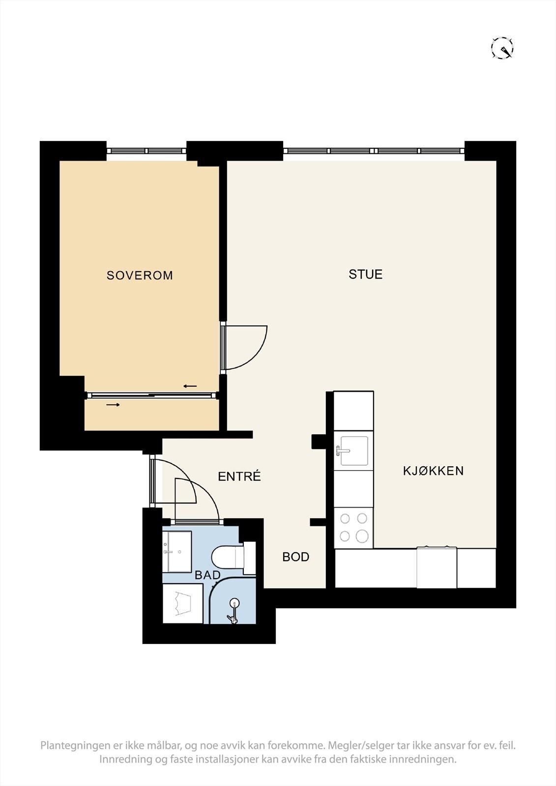 Planløsningen er luftig med klare soner for hvert rom som gir en følelse av romslighet. Galleribilde