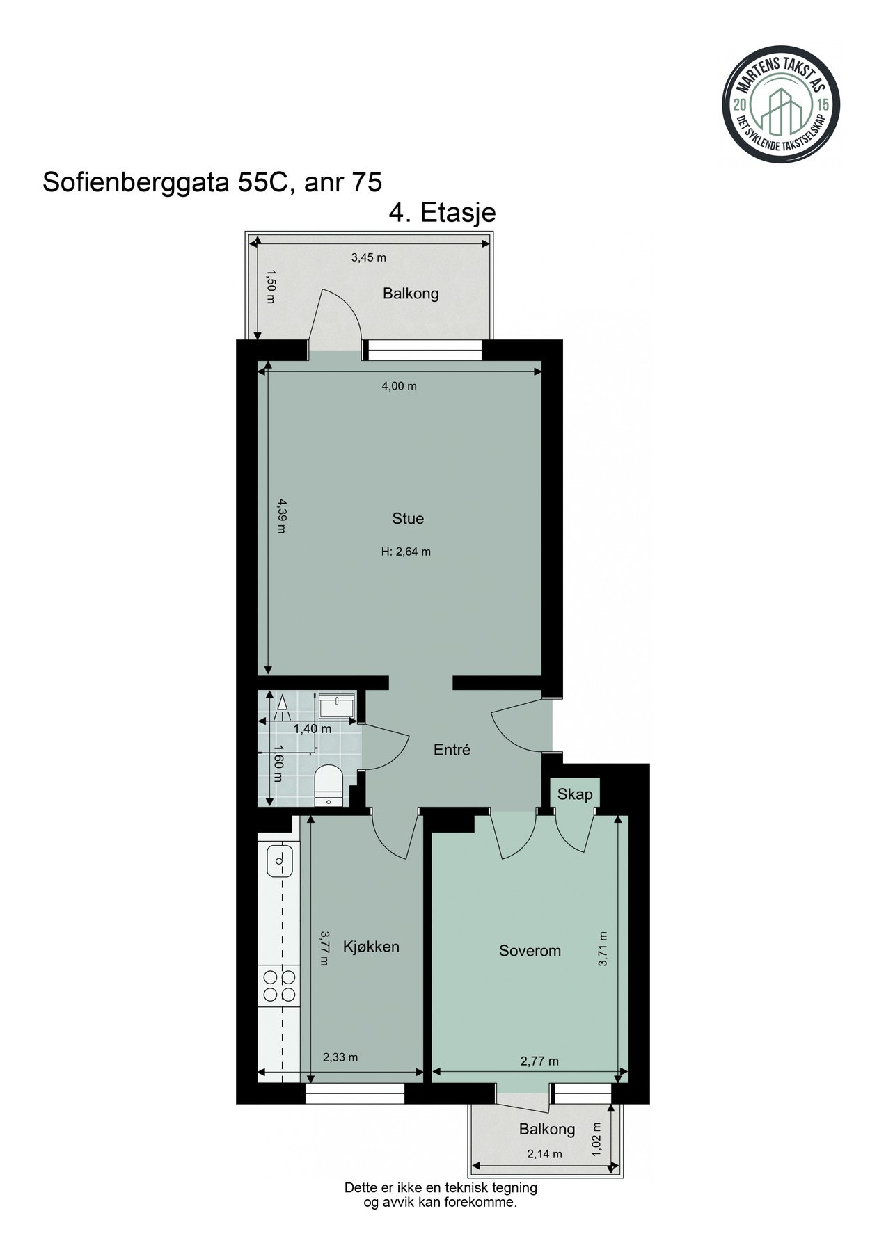 Plantegning 4. etasje. Galleribilde