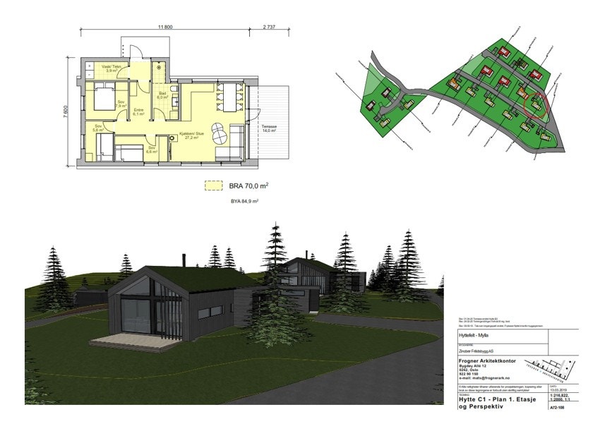 Fritidsboligen har en meget smart og arealeffektiv planløsning med BRA på 70 kvm. Galleribilde