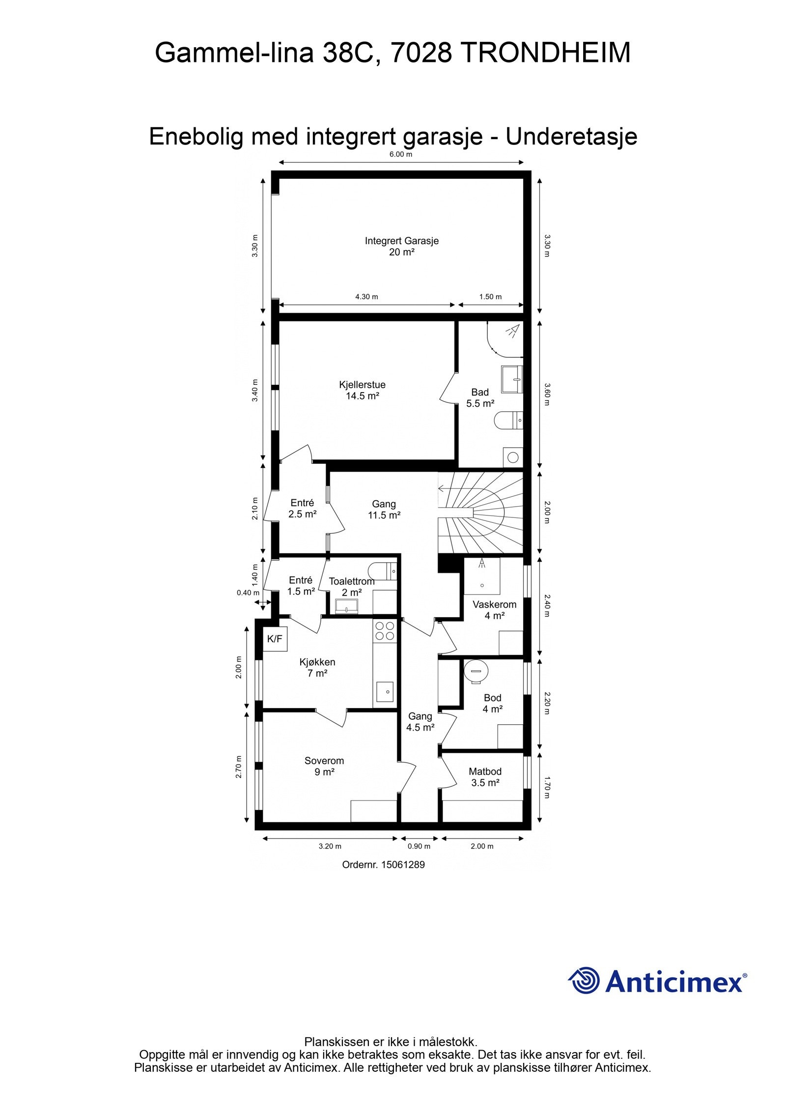 Planskisse underetasje. Galleribilde