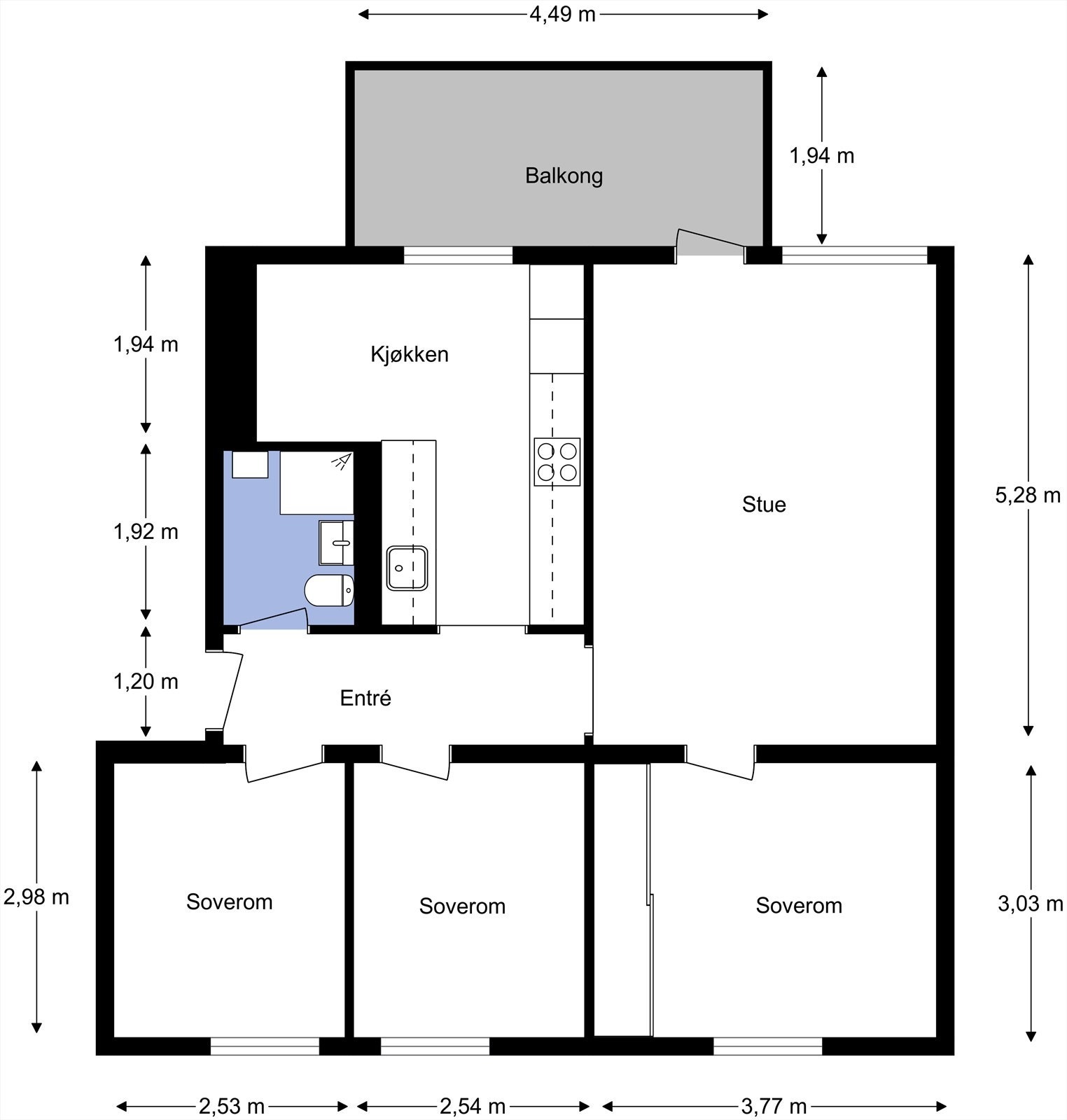 Planskisse fra takstmann. Galleribilde
