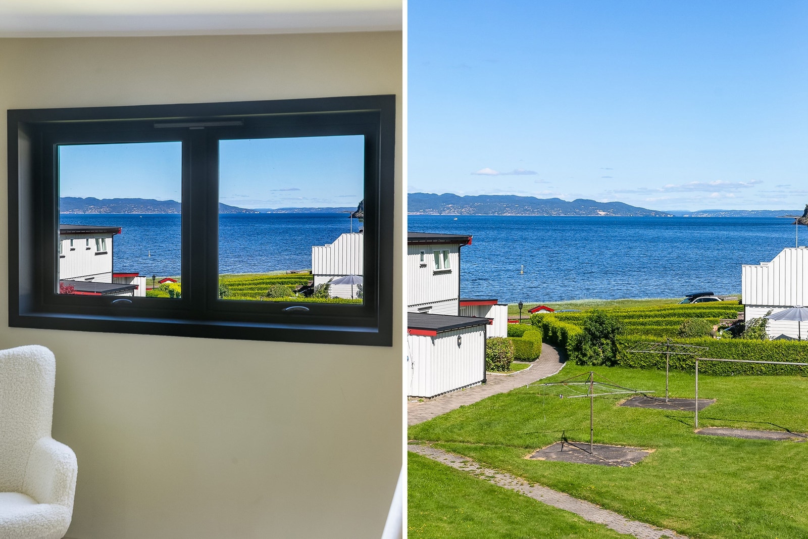 Rekkehusets plassering på enden innebærer flott utsikt også nordover - helt til Drøbak. Galleribilde