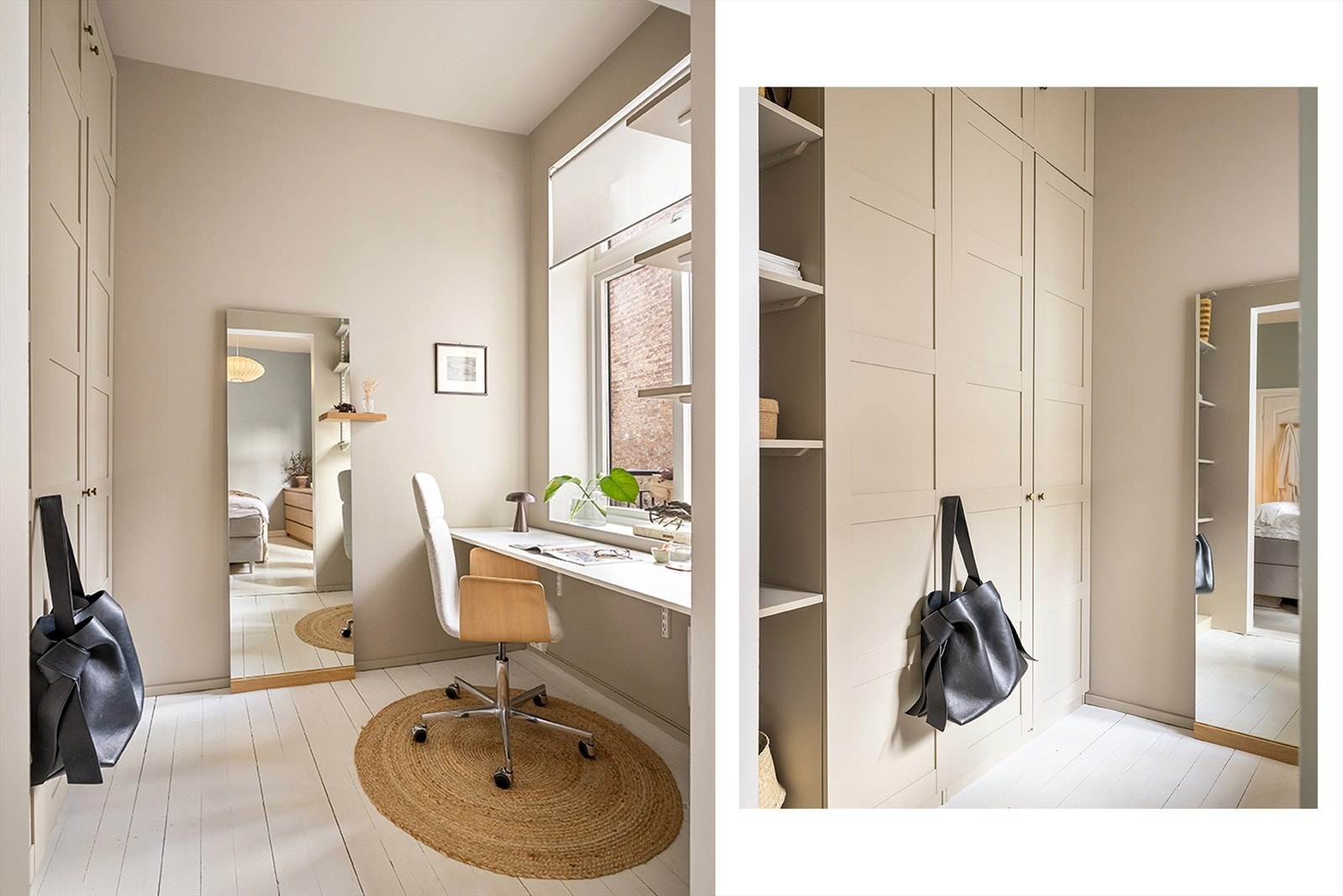 Her er det god plass til seng, skrivepult og garderobeskap. Galleribilde