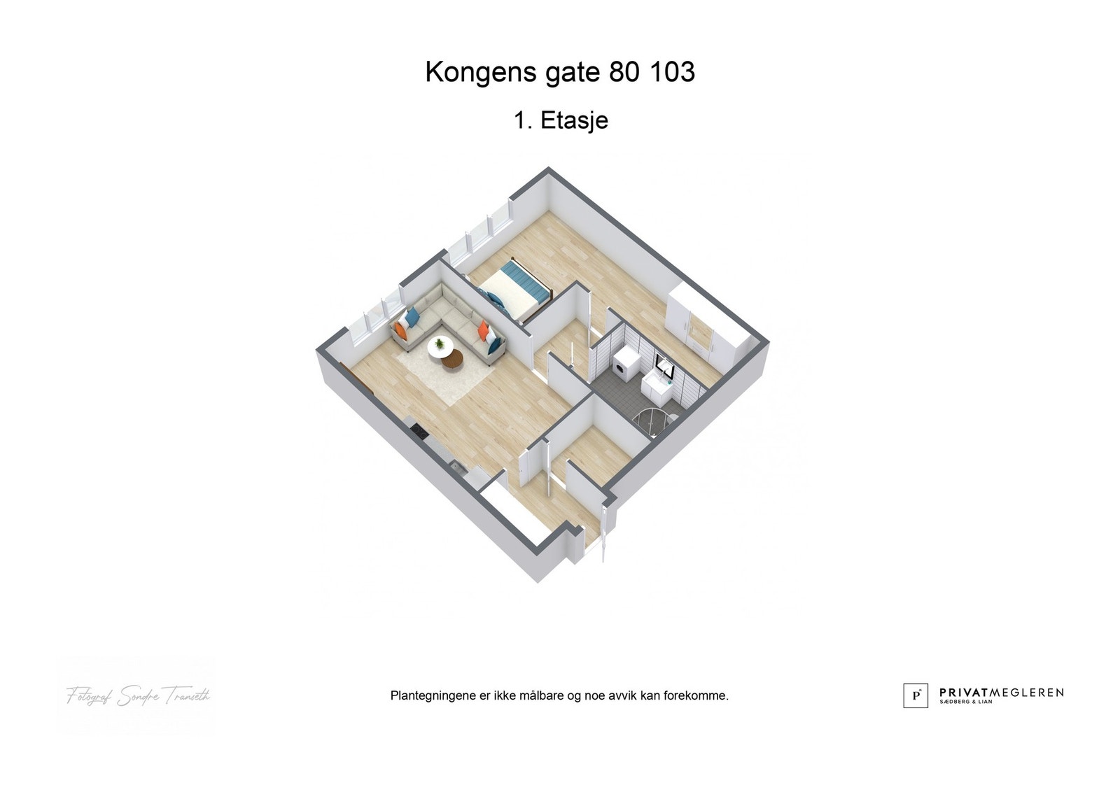 - 3D plantegning (ikke målbart) - Galleribilde