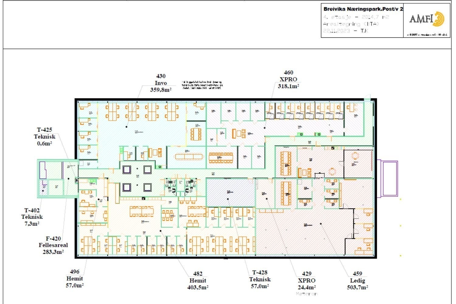 Planløsning 4 etg. Galleribilde