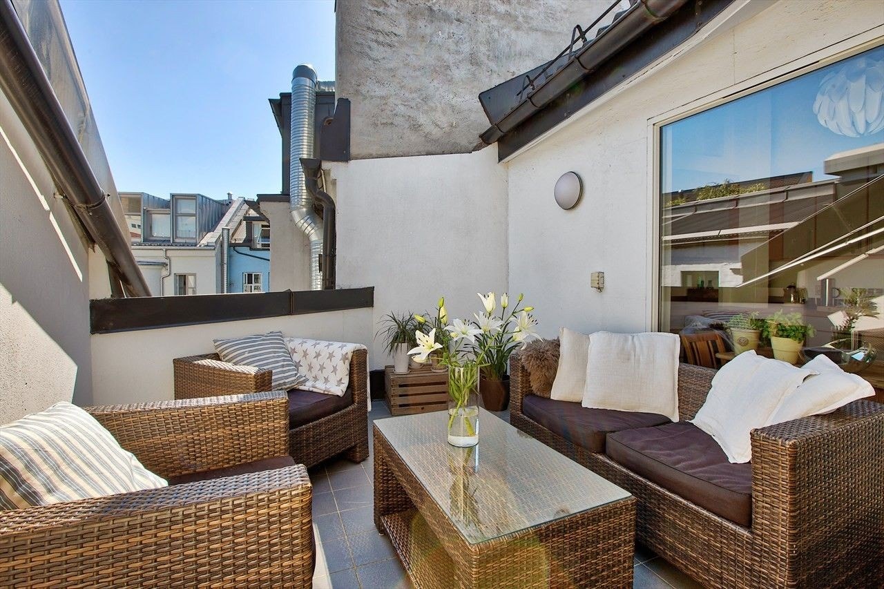 Her finnes det godt med plass for utemøbler. Galleribilde