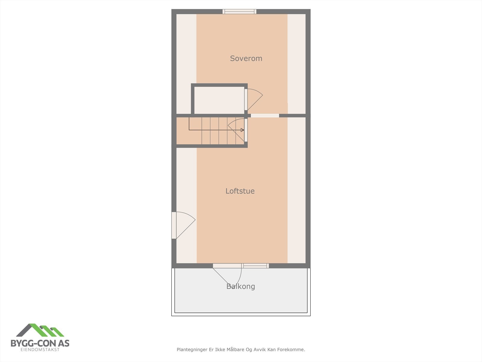 Plantegning 3.etasje - Loftet er ikke godkjent og er innsøkt som "uinnredet loft" Galleribilde