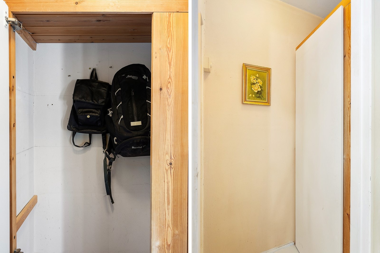 Det er godt med lagringsplass i to store innebygde skap. I tillegg disponerer boligen en ekstern bod på ca. 1 m². Galleribilde