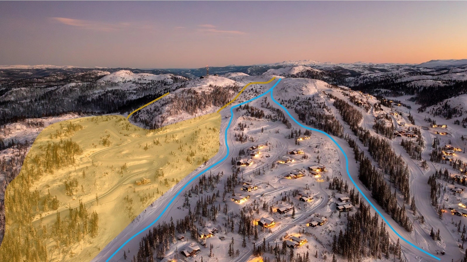 Ski inn/ut og direkte tilgang til høyfjellet både med langrenn, sykkel og til fots Galleribilde