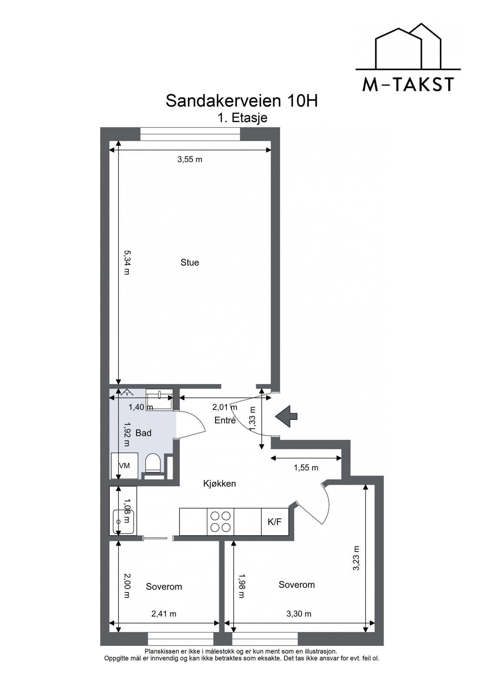Svært arealeffektiv planløsning - Sandakerveien 10H - Høy 1. Etasje Galleribilde