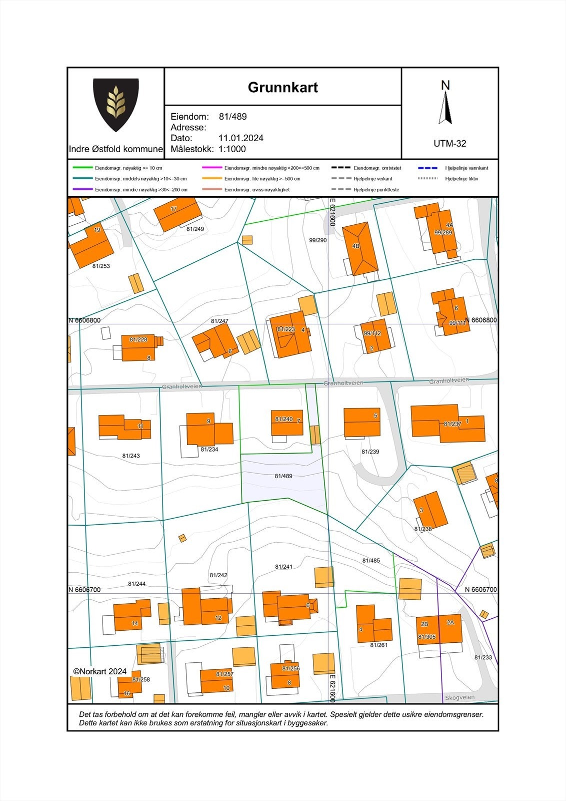 Situasjonskart Granholtveien 7 B Galleribilde