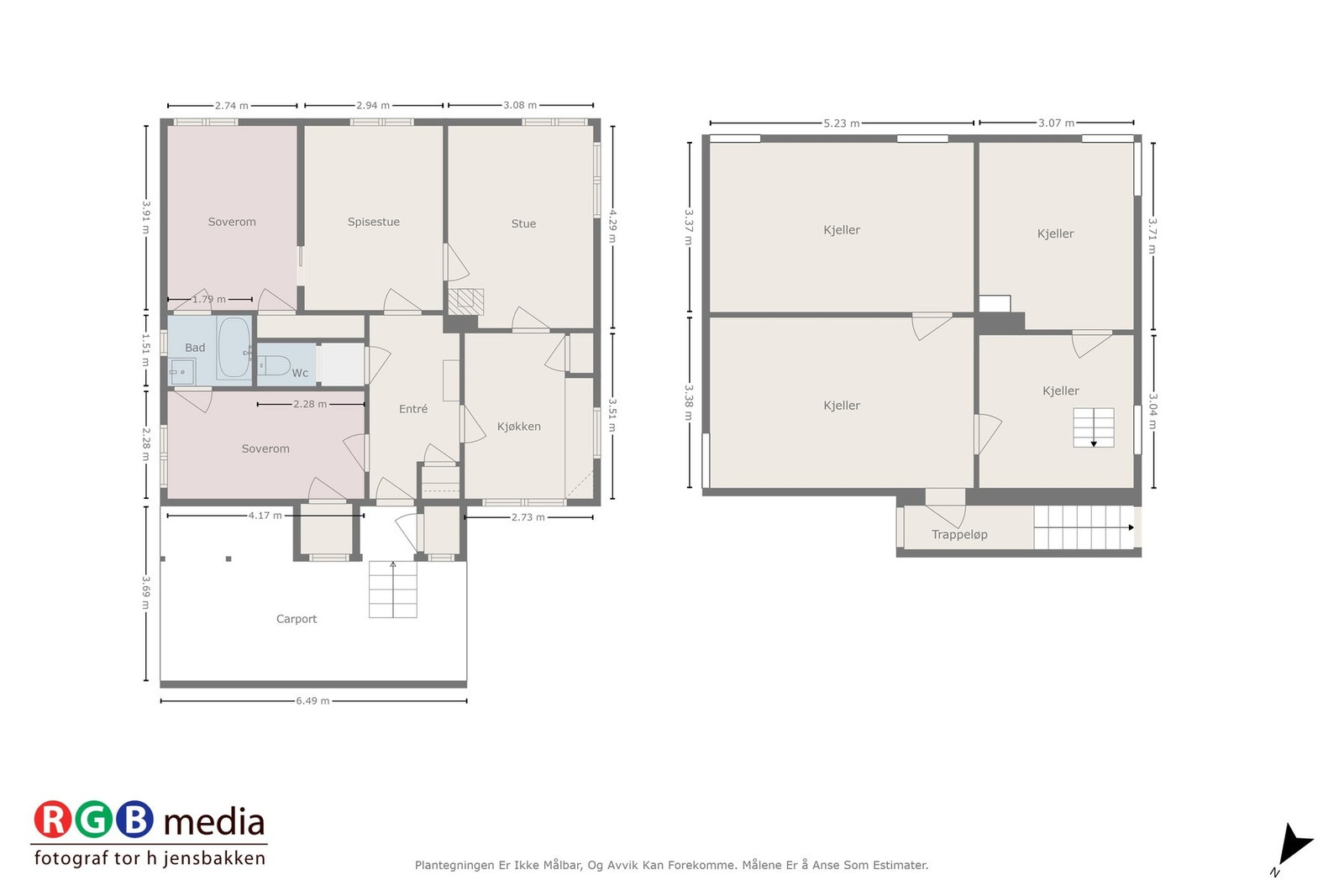 Plantegning begge etasjeplan Galleribilde
