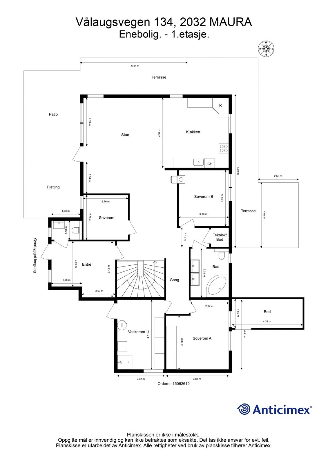 Plantegning 1. etasje Galleribilde