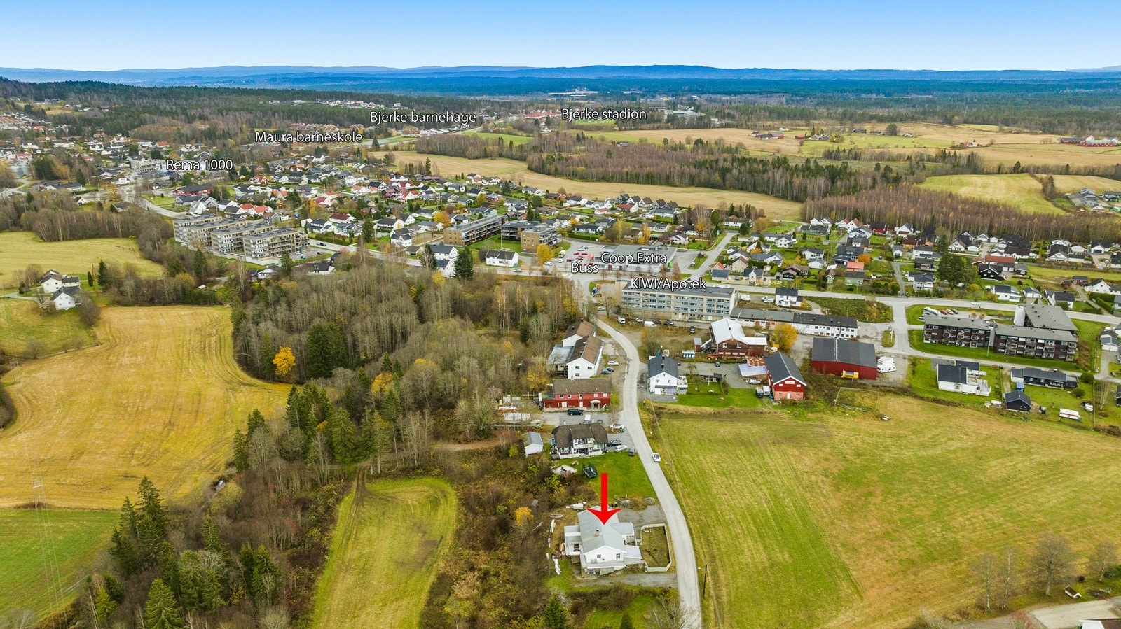 Gangavstand til Kiwi og Coop hvor man kan foreta den dagligdagse handelen Galleribilde