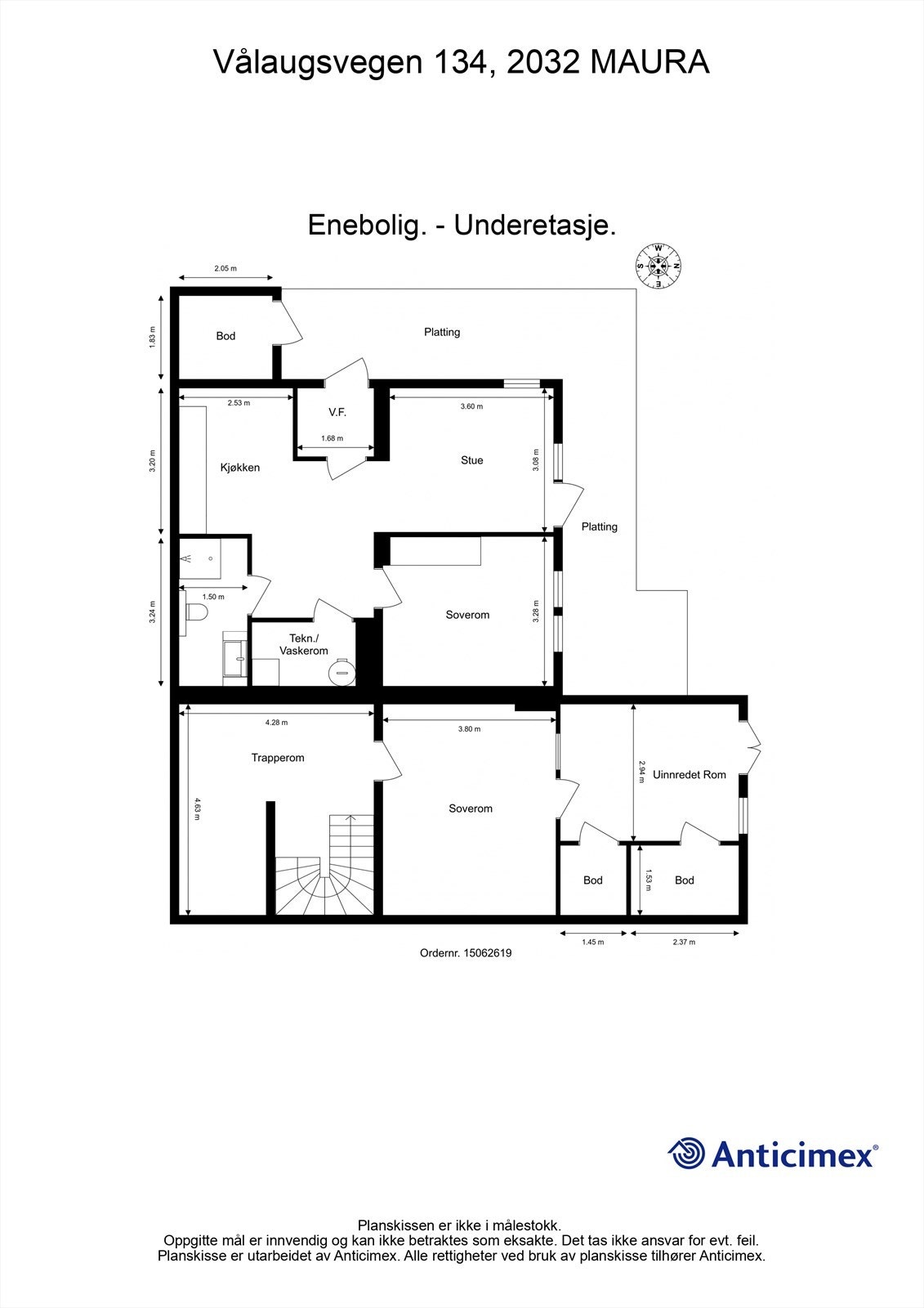 Plantegning underetasje Galleribilde