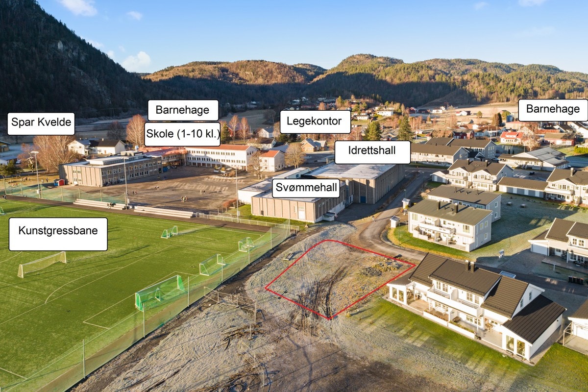 Nyere boligfelt med kort gangavstand til de fleste fasiliteter i Kvelde. Galleribilde