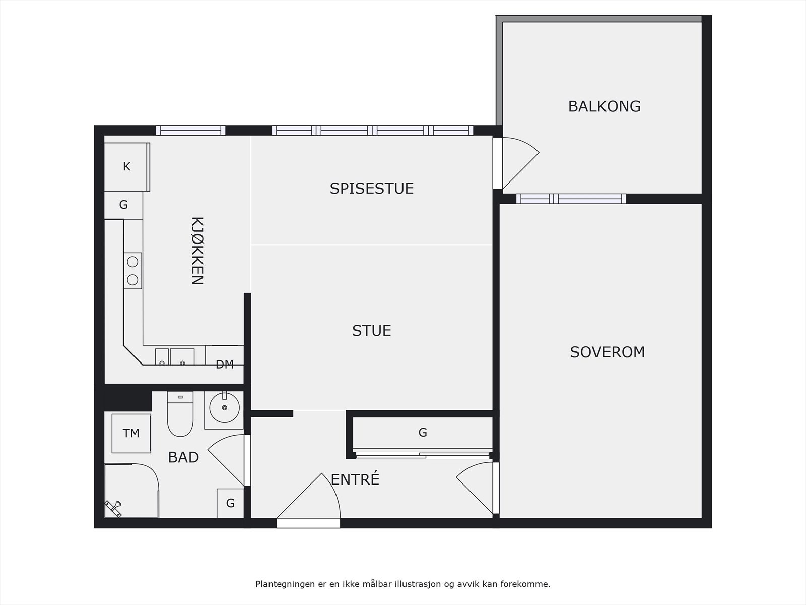Plantegning 3. etasje. I tillegg disponerer leiligheten en kjellerbod på ca. 2m². Heis i bygget. Galleribilde