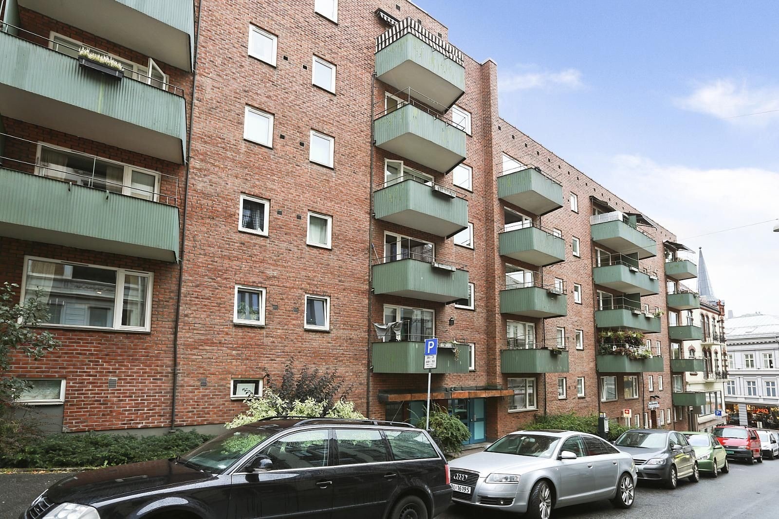 Fasade - Bygget har attraktiv beliggenhet like ved Bogstadveien Galleribilde