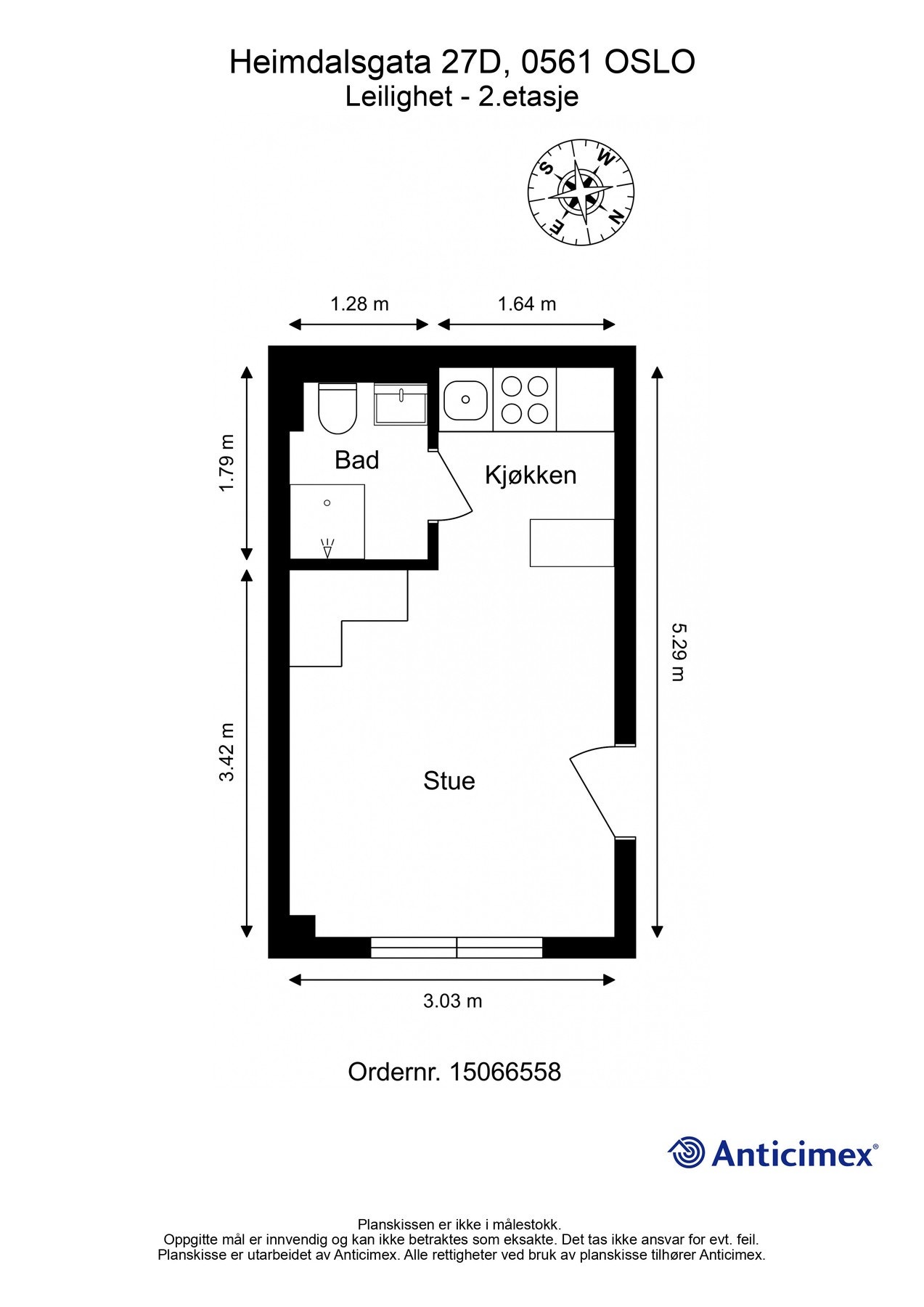 Plantegning: BRA: 18 kvm | BRA-i: 16 kvm | BRA-e: 2 kvm. Galleribilde