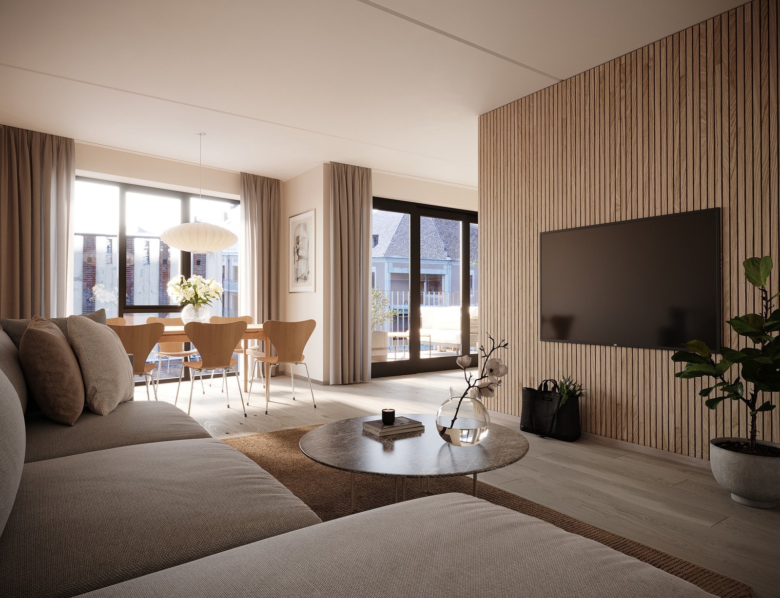 God- og gjennomtenkt standard med blant annet en-stavs lys eikeparkett og vannbåren oppvarming i gulv. Illustrasjonsbilde Galleribilde