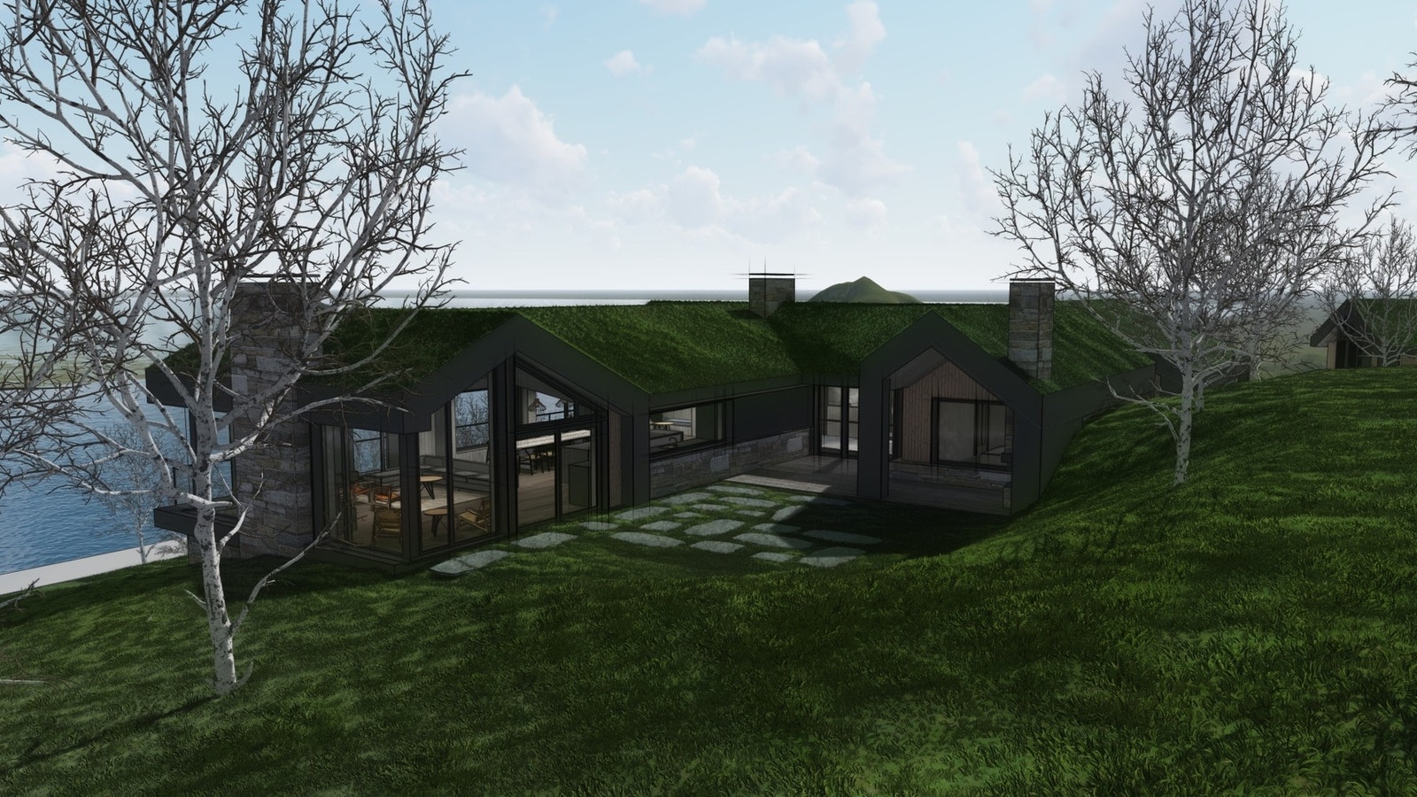 Arkitekt Sven Gundersen har tegnet en flott hytte på tomten. Galleribilde