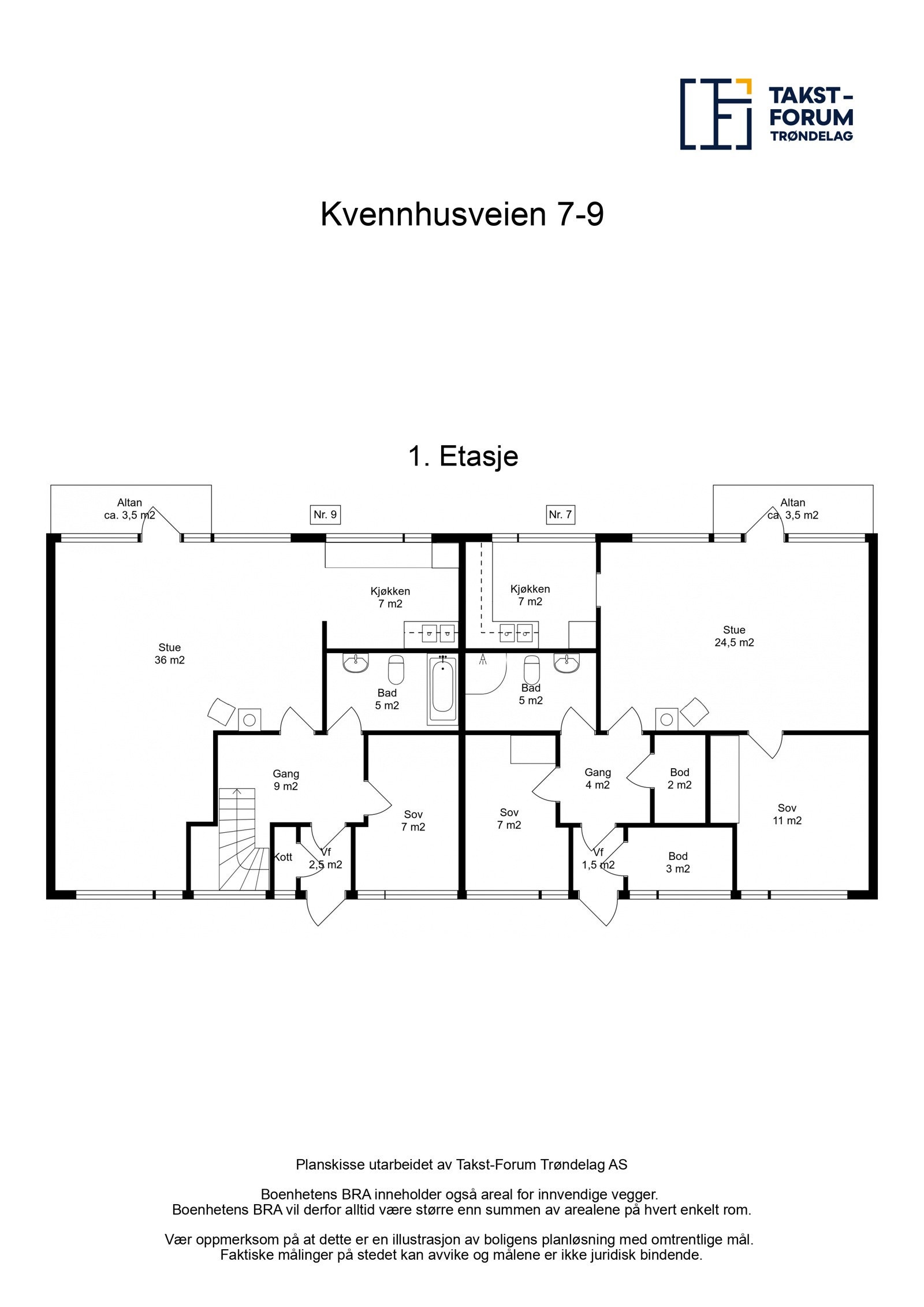 Planskisse hovedetasje Galleribilde