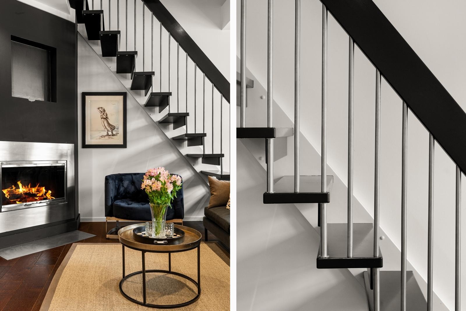 Detaljbilde - trapp opp til loftsetasjen Galleribilde