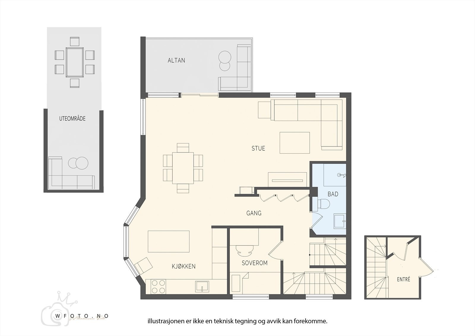 Planløsning hovedetasje. Galleribilde