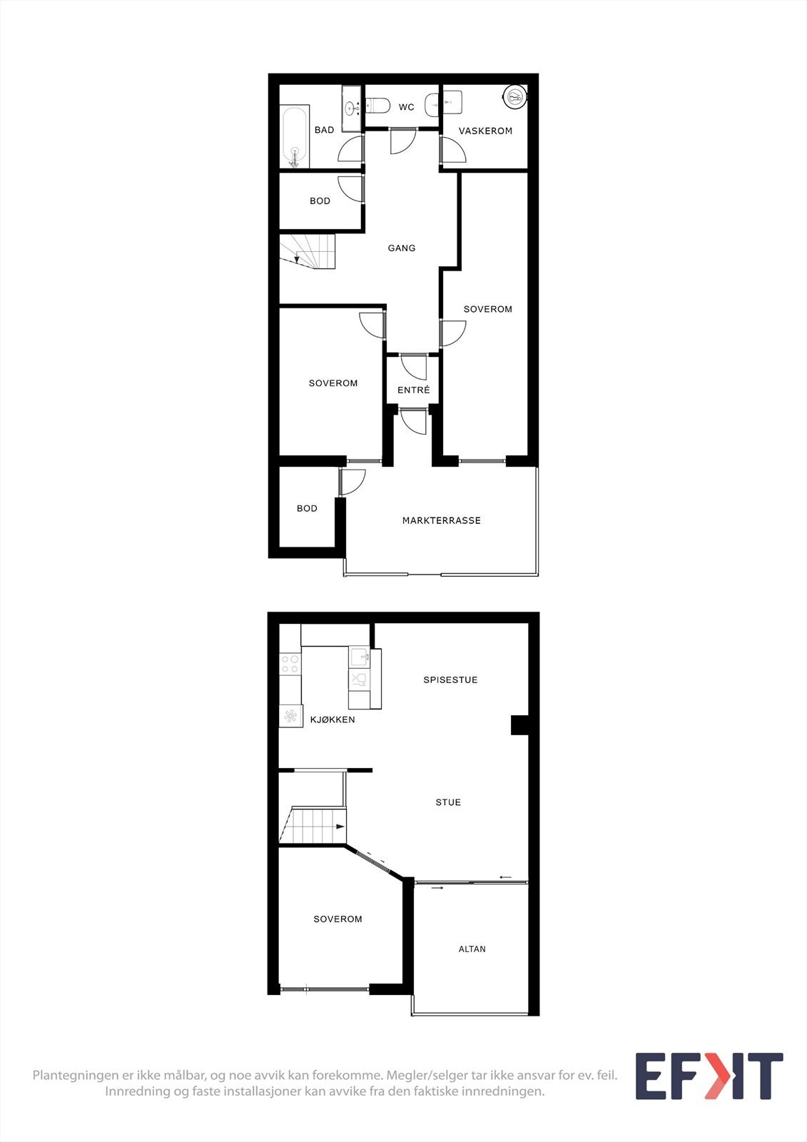 Plantegning 1.etasje og 2.etasje Galleribilde