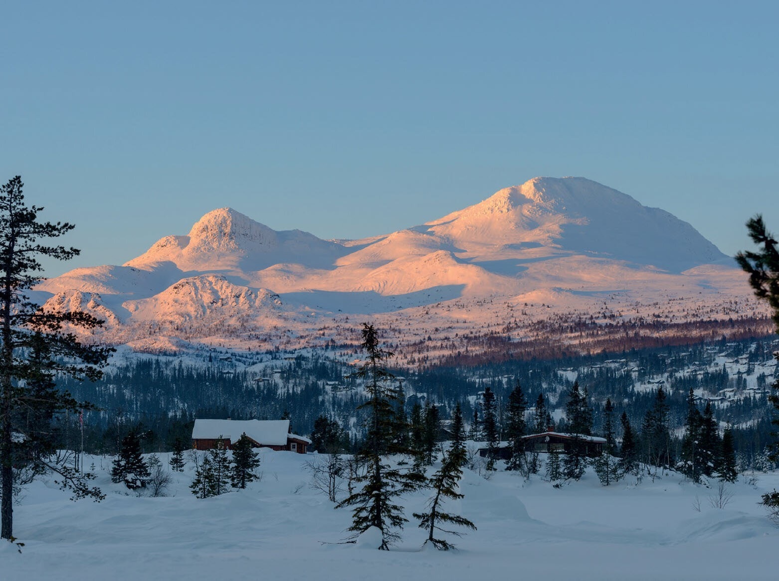 Langehaug hyttefelt i Tuddal ligger naturskjønt til. Galleribilde