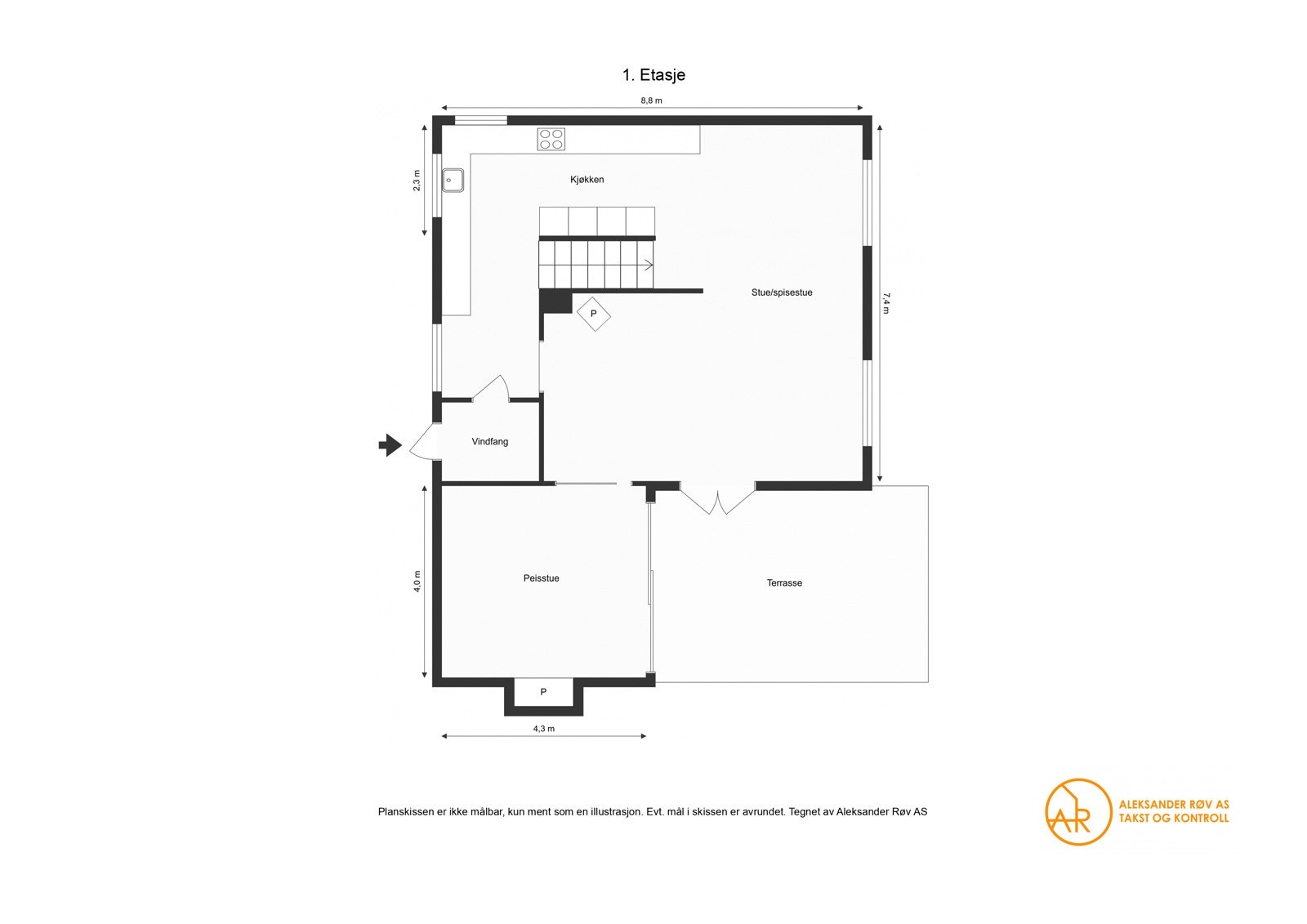 Plantegning 1. etasje Galleribilde