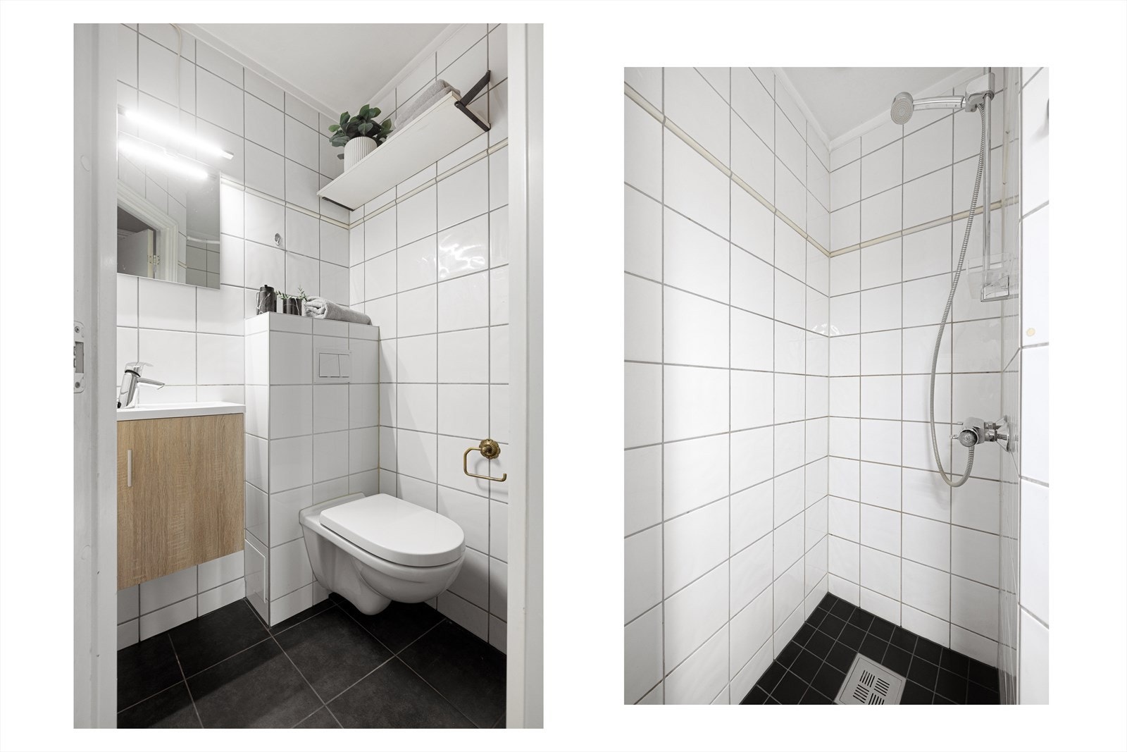 - Pent flislagt bad med varme i gulvet - Galleribilde