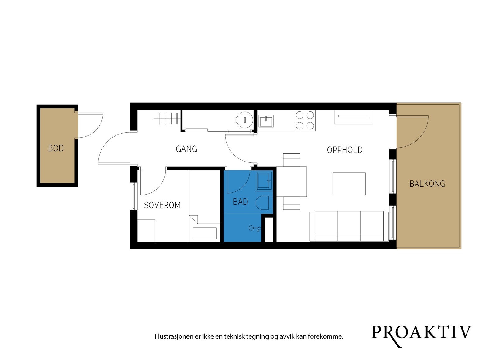 Plantegning 1. etasje (Det er i tillegg bod og parkeringsplass i lukket anlegg) Galleribilde
