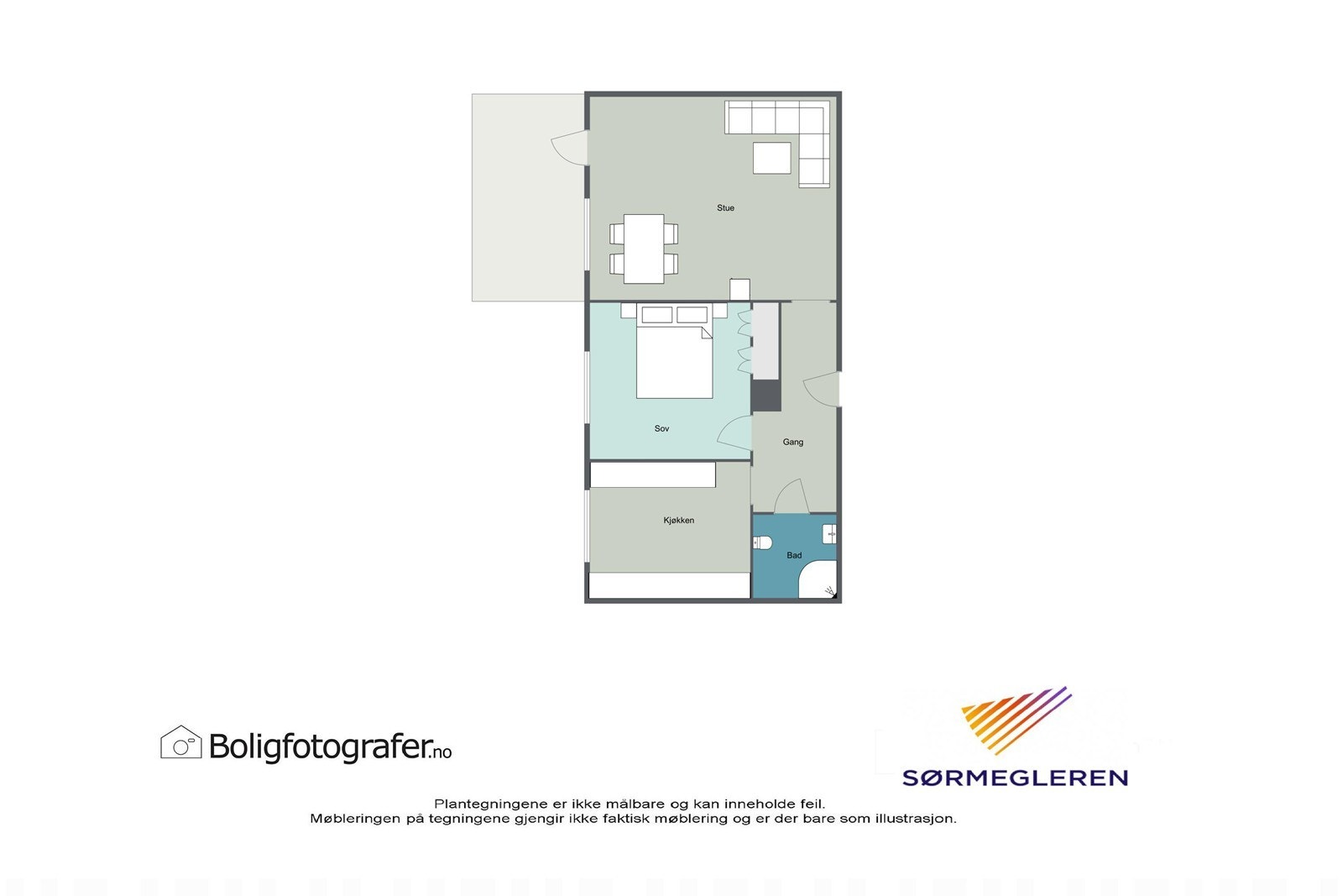 Plantegning 3. etasje. Det medfølger to boder i kjeller og en på loft Galleribilde