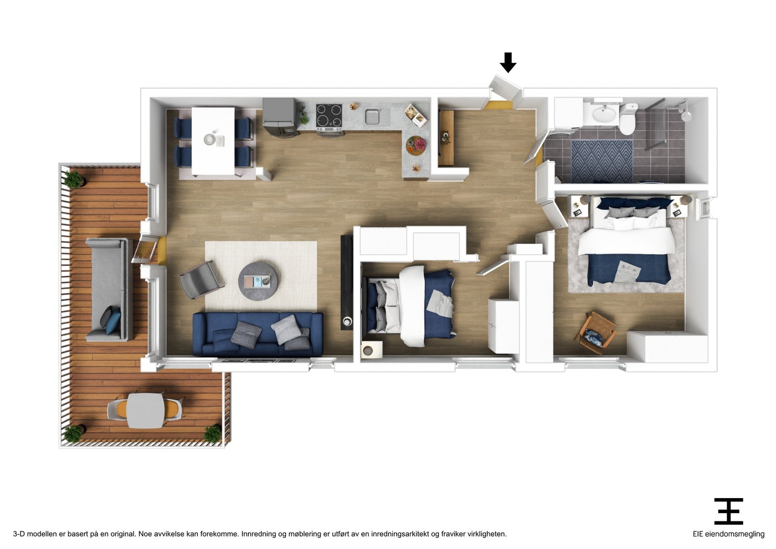 Plantegning til den nye leiligheten din. Galleribilde