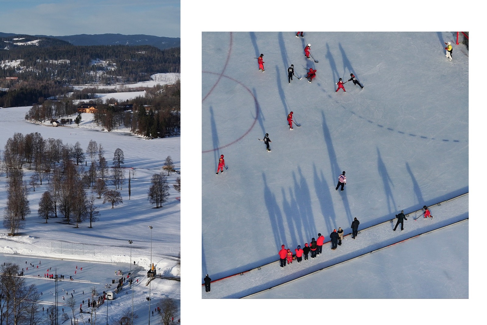 Skøytebane: Perfekte forhold for skøyter og bandy på Bogstad. Galleribilde