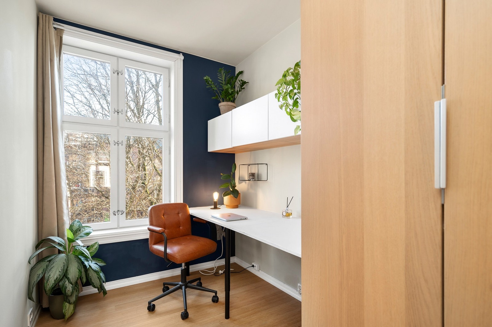 Soverom 2 er i dag innredet som kontor. Galleribilde