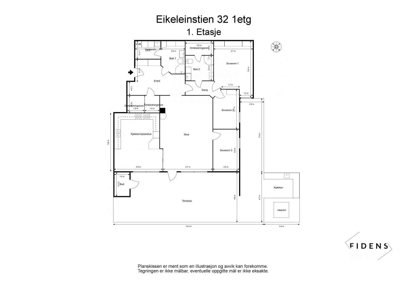 floorplan_letterhead_-_eikeleinstien_32_1etg_-_1._etasje_-_2d_floor_plan-2 Galleribilde