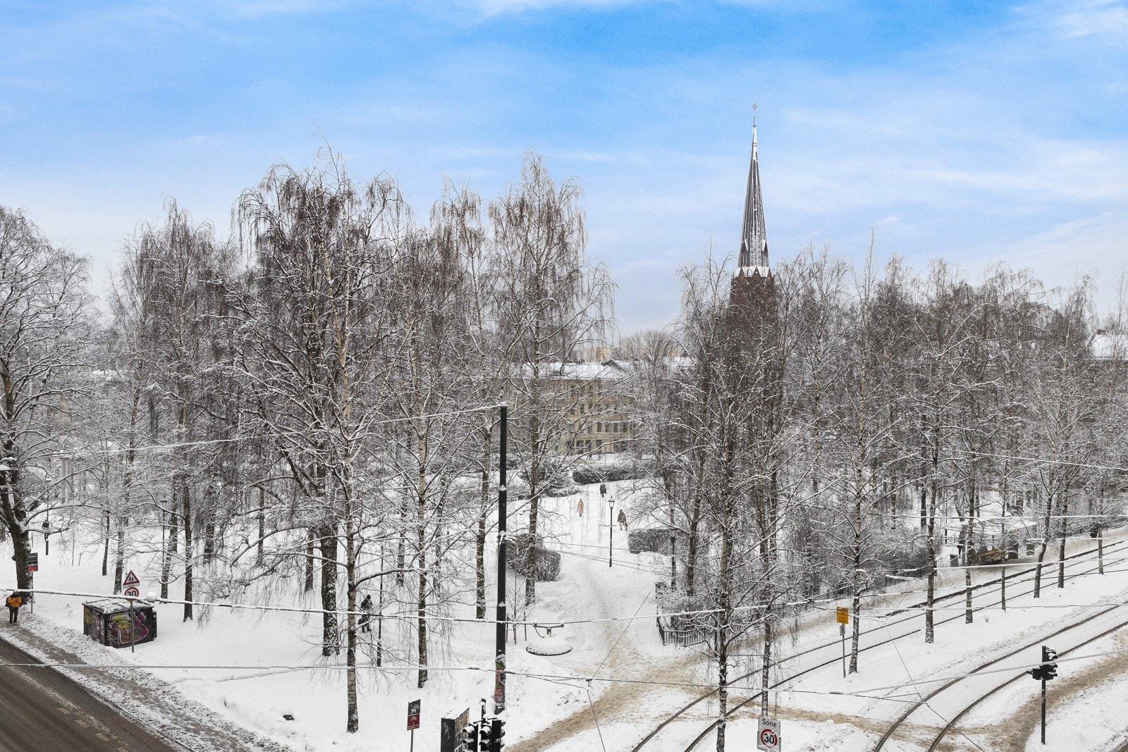 Fantastisk fin utsikt fra leiligheten ut over Birkelunden Galleribilde