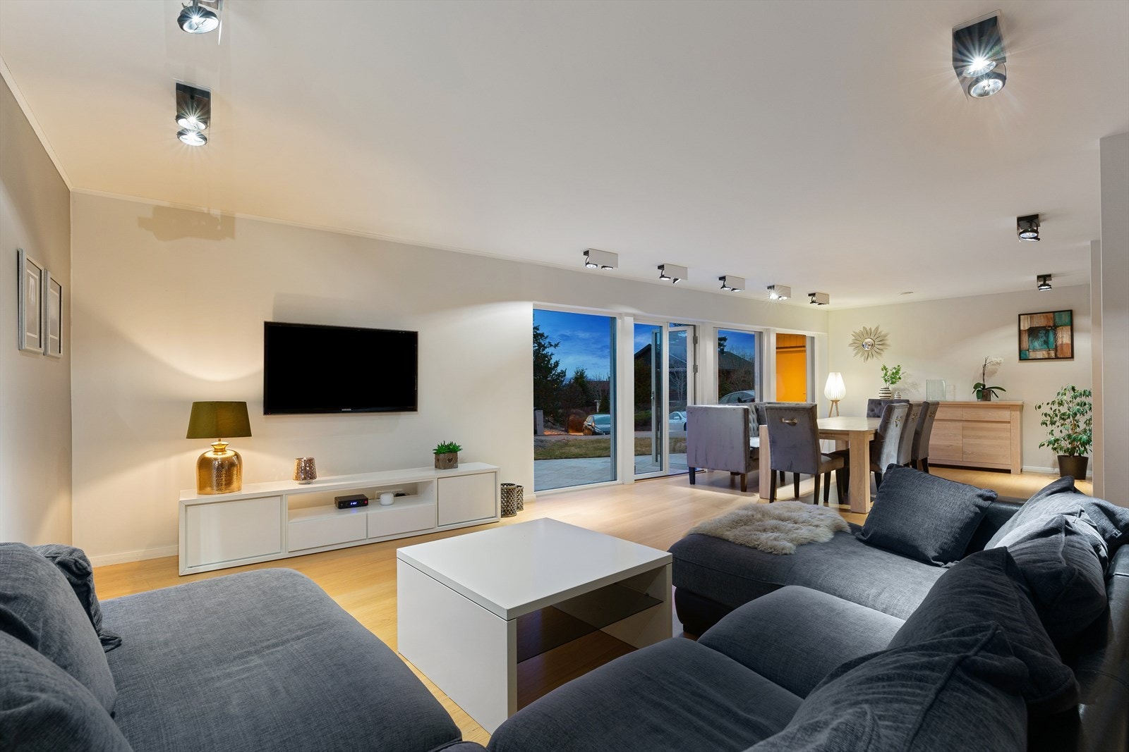 Stue med utgang til terrasse Galleribilde