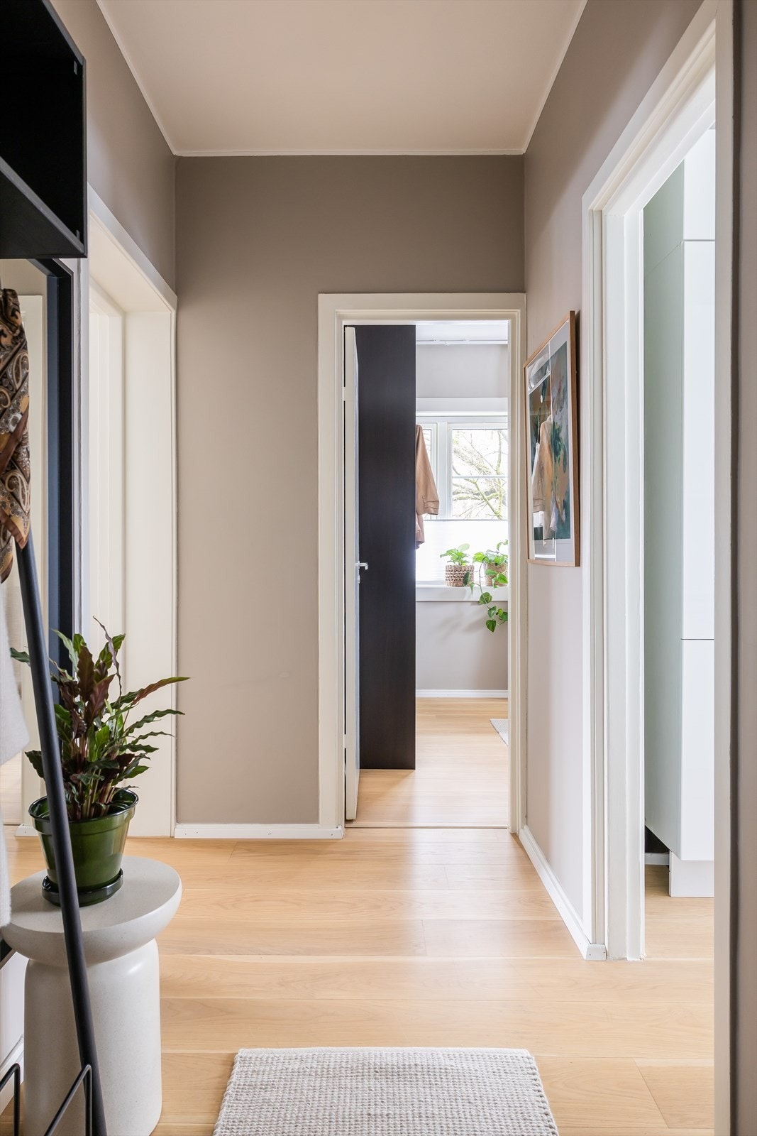 Fra entréen har man direkte adgang til alle leilighetens rom. Galleribilde