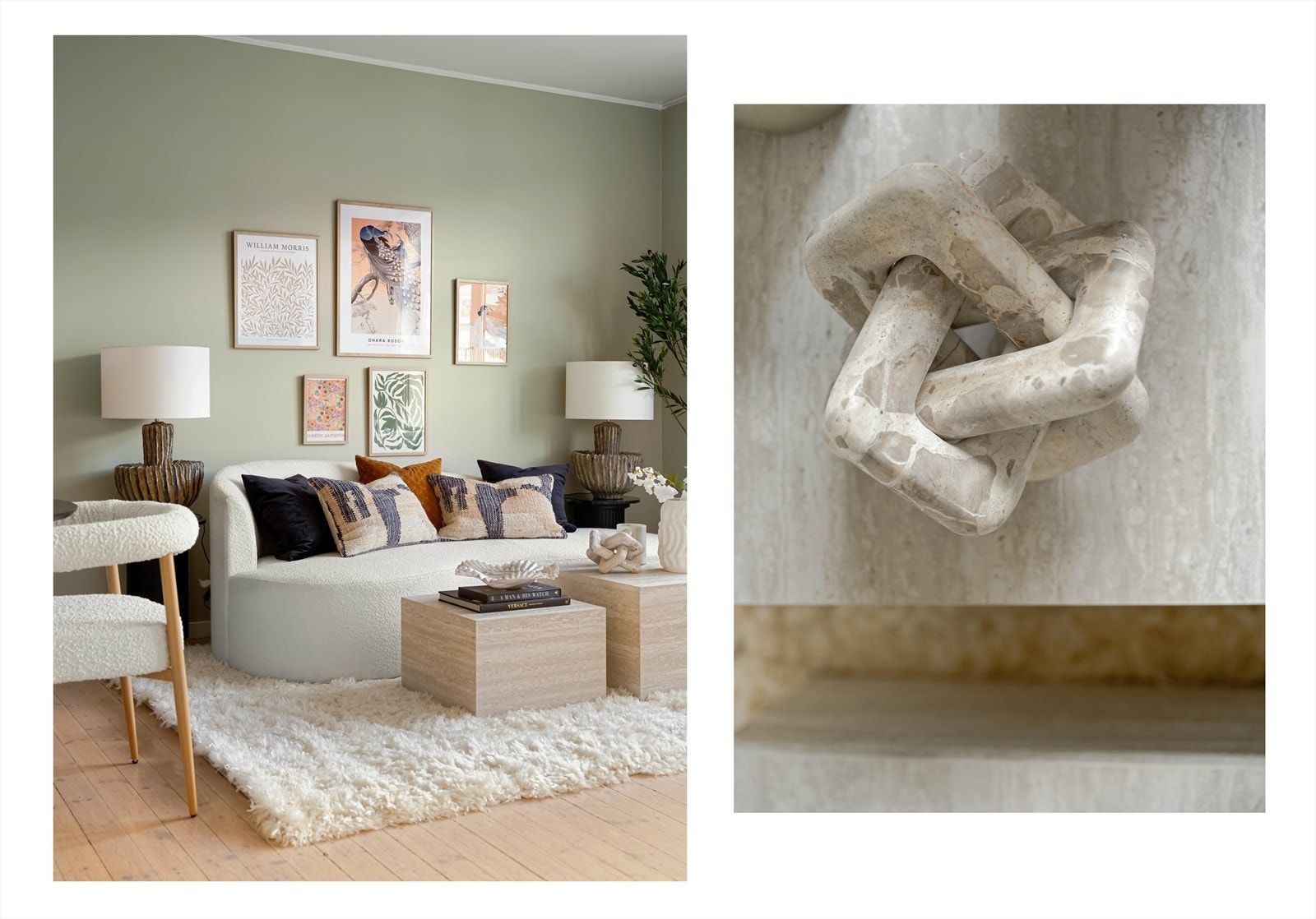 Stuen er lys og innbydende med flotte detaljer, store vindusflater og vedovn. Galleribilde